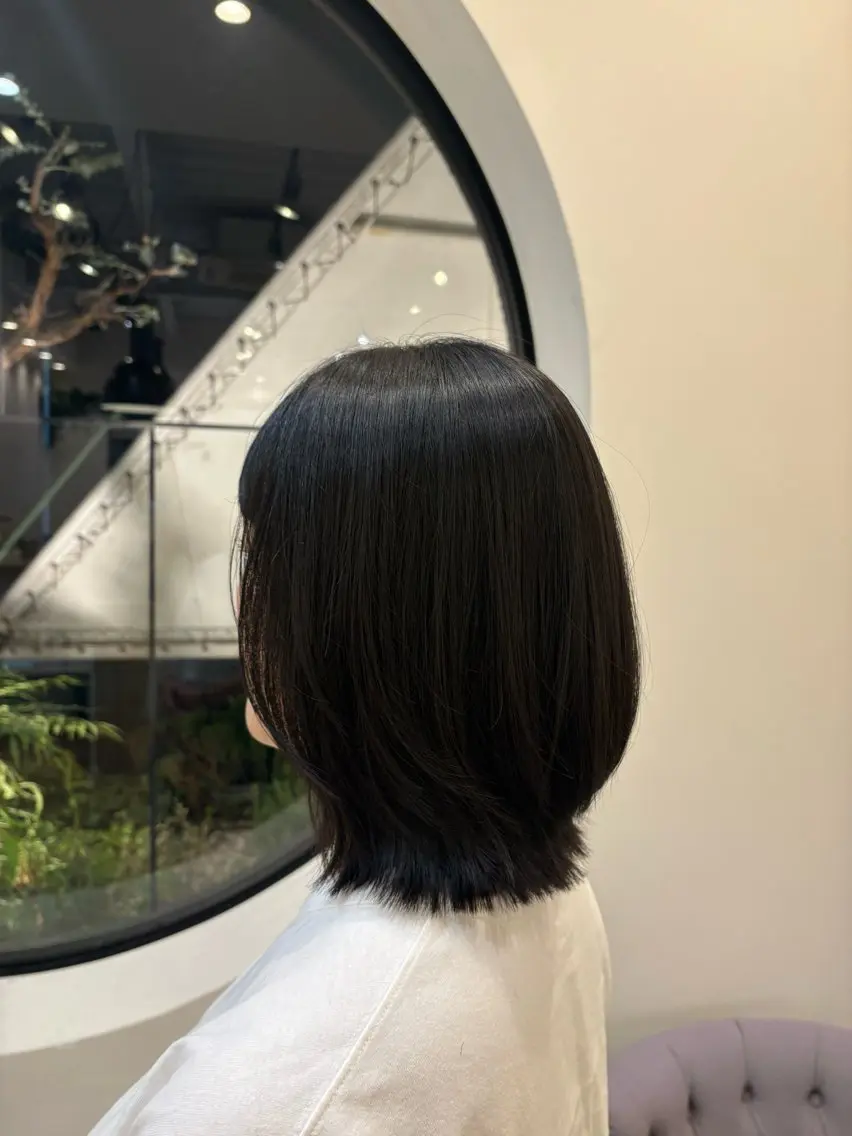 ミディアム ボブ くびれヘア MAHAE 中司のヘアスタイル