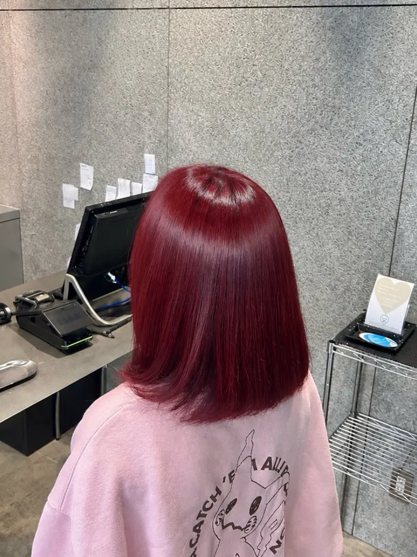 ミディアム カラー レッドカラー 水戸/透明感カラー✨ 長谷川凌久のヘアスタイル