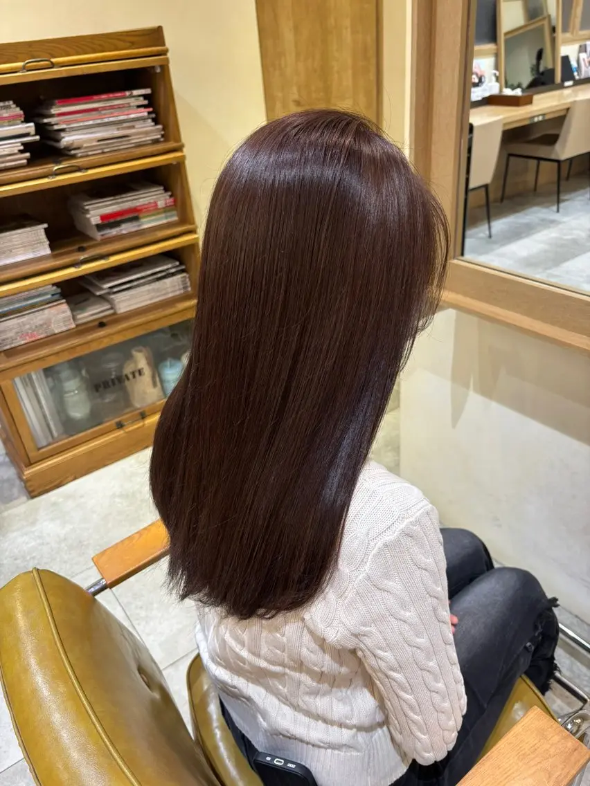 ミディアム アッシュ アッシュブラウン ハイトーン/暖色 カラー/maoのヘアスタイル