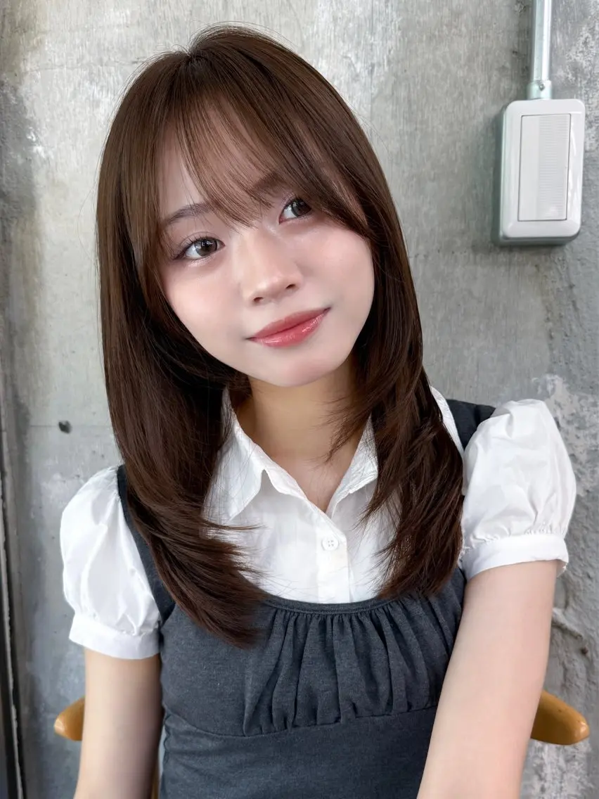 セミロング カラー ベージュカラー オリーブベージュ レイヤーカット カット ヘアカラー トリートメント 🍒暖色✖️レイヤー /Haruna🍒のヘアスタイル
