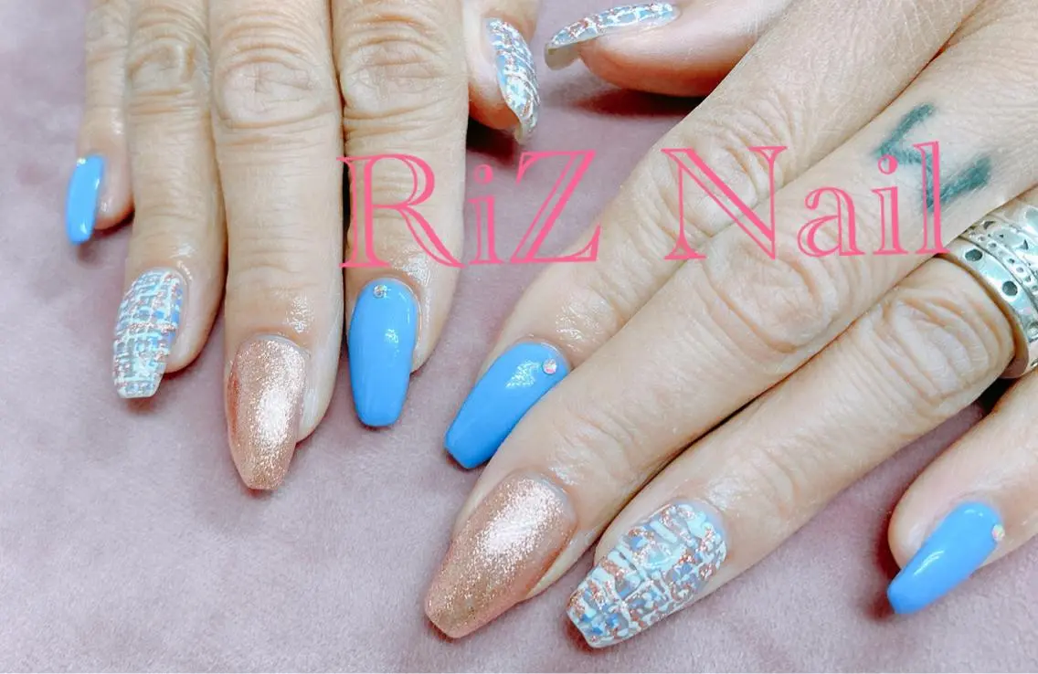 ネイル ツイードネイル RiZ nail salonのネイルデザイン