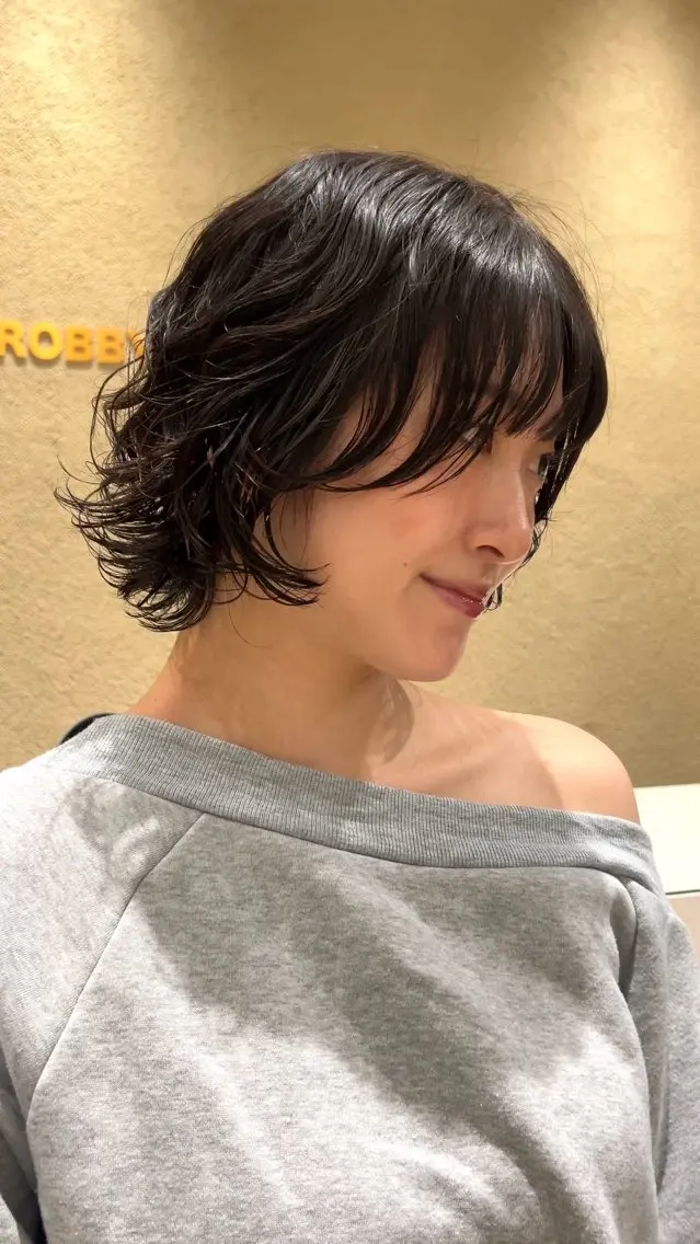 ショート パーマ パーマ 坂本 かやのヘアスタイル