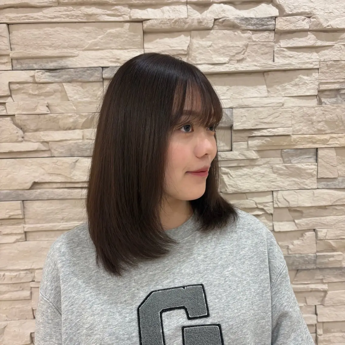 ミディアム カラー ヘアカラー 野口 梨紗のヘアスタイル