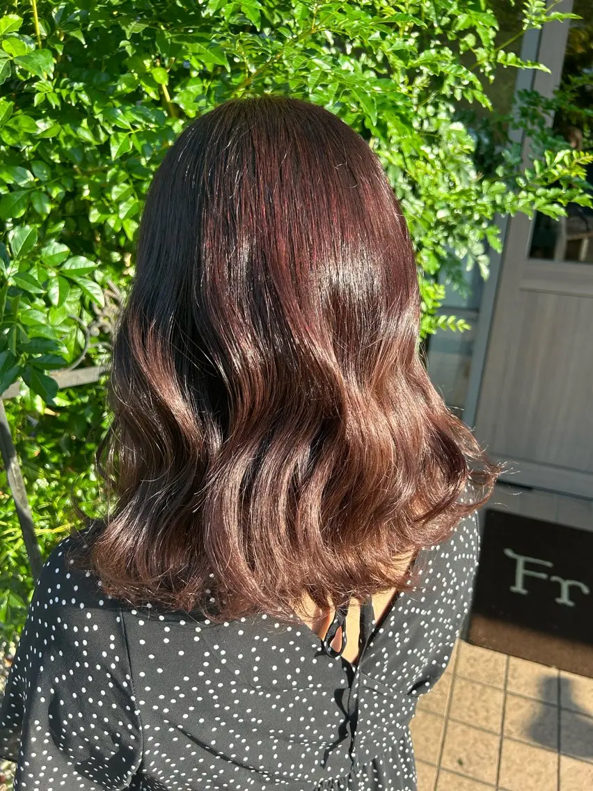 セミロング カラー ヘアカラー 💛艶カラー髪質改善 💛MIYUのヘアスタイル