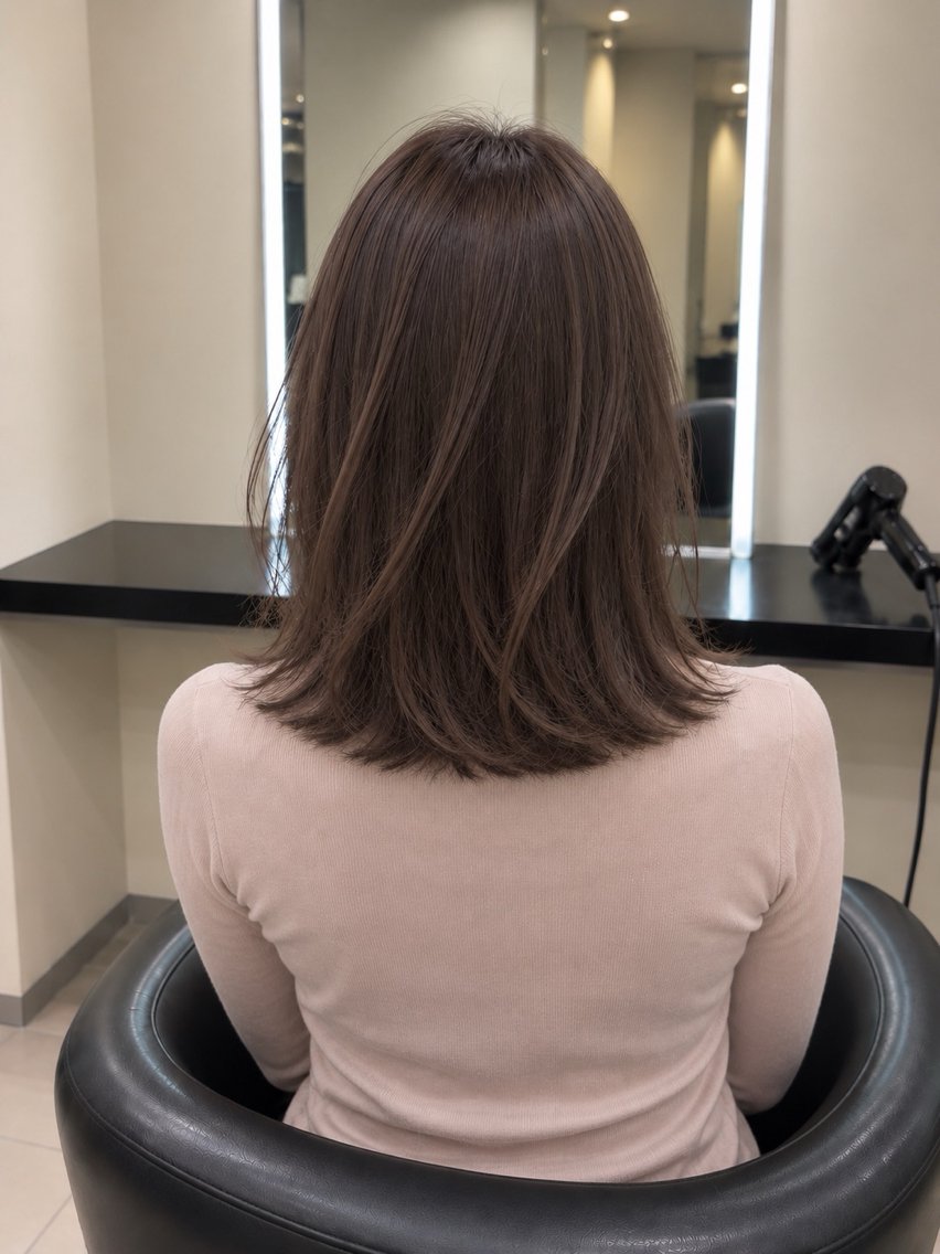 ミディアム カラー ブラウンカラー トリートメント 🌈ウルトワ水素 髪質改善naru🌈のヘアスタイル