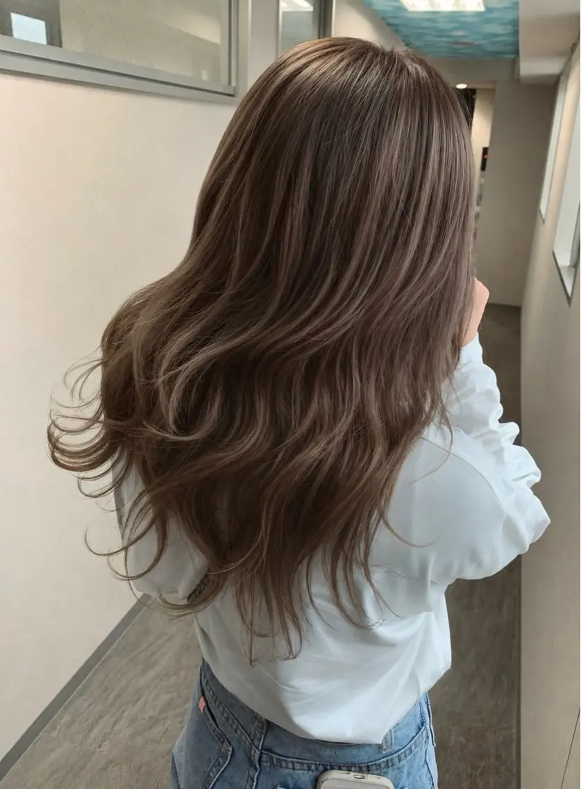ロング カラー ベージュカラー ブリーチ ブラウンカラー ショコラベージュ ショコラブラウン カット ヘアカラー トリートメント 松井那津子 /ハイライトブリーチのヘアスタイル