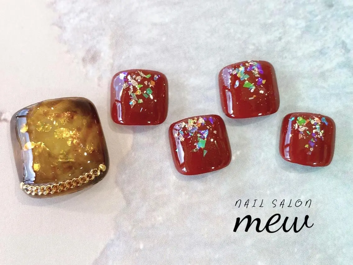 ネイル フットネイル フットネイル Nail salon mewのネイルデザイン