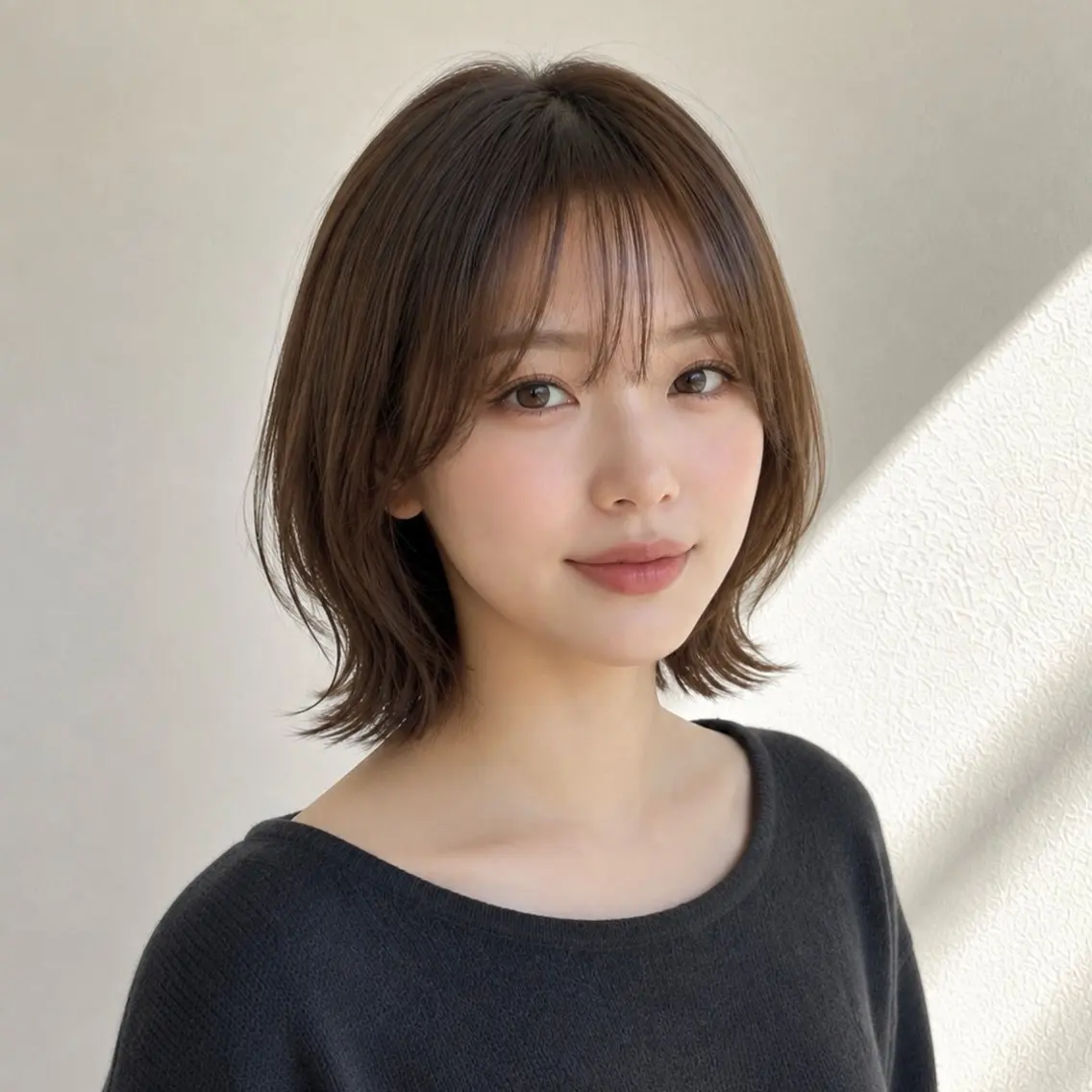 ショート カラー イルミナカラー 顔周りカット 小顔カット カット ヘアカラー レイヤーカット/透 明感カラー/西田祐賀のヘアスタイル