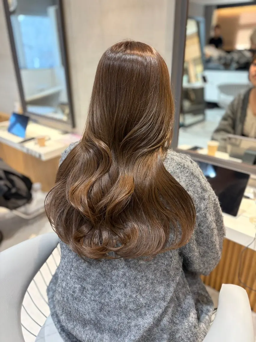 ロング カラー カット ヘアカラー トリートメント ボブ縮毛/レイヤー 赤み消し/はるかのヘアスタイル