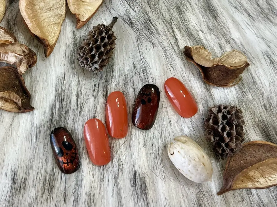ネイル ジェルネイル ハロウィン メンズネイル パラジェル ワンホンネイル kiki nail &brow二子玉川のネイルデザイン