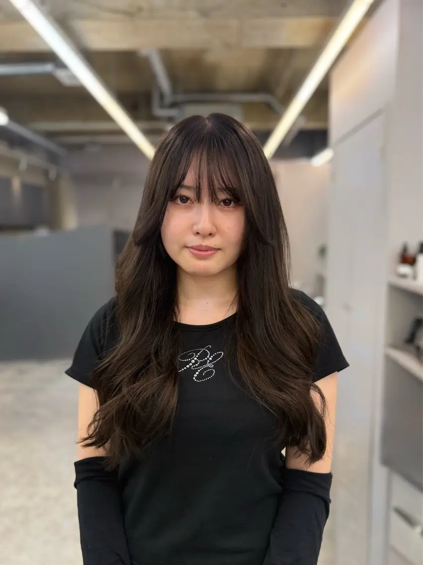 セミロング カット ヘアカラー トリートメント anju.カット 透明感カラー/パーマのヘアスタイル