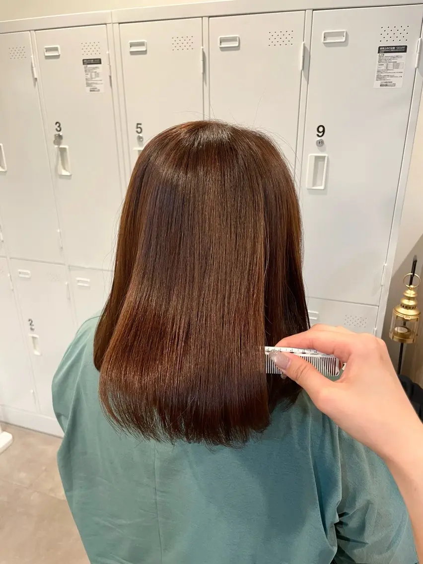 ミディアム カラー ヘアカラー トリートメント 髪質改善🌱透明感 カラー/MINAMIのヘアスタイル