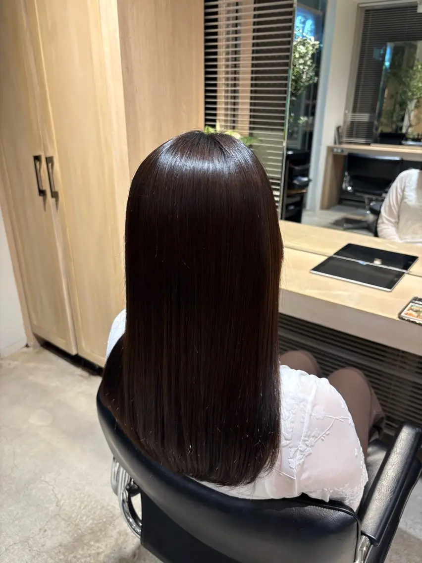 ロング パーマ 髪質改善 ストレートパーマ 縮毛矯正 SHEA /縮毛矯正 イソダハルカのヘアスタイル