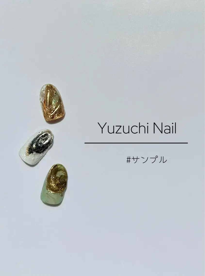 ネイル アートネイル ブルー カジュアル ニュアンスネイル ショートネイル Yuzuchi Nailのネイルデザイン