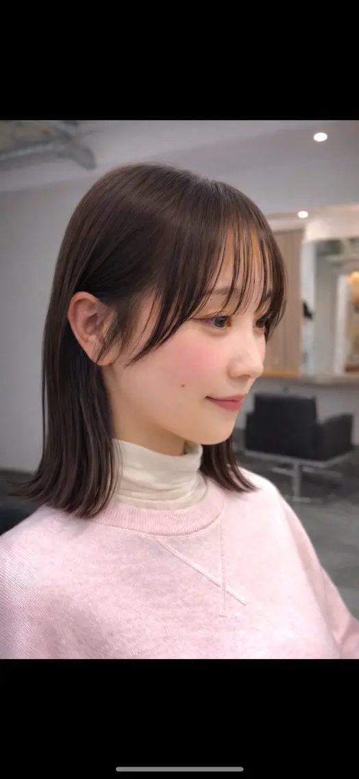 ミディアム ボブ 長めボブ 外ハネヘア カット 縮毛矯正 小玉 彰哉のヘアスタイル
