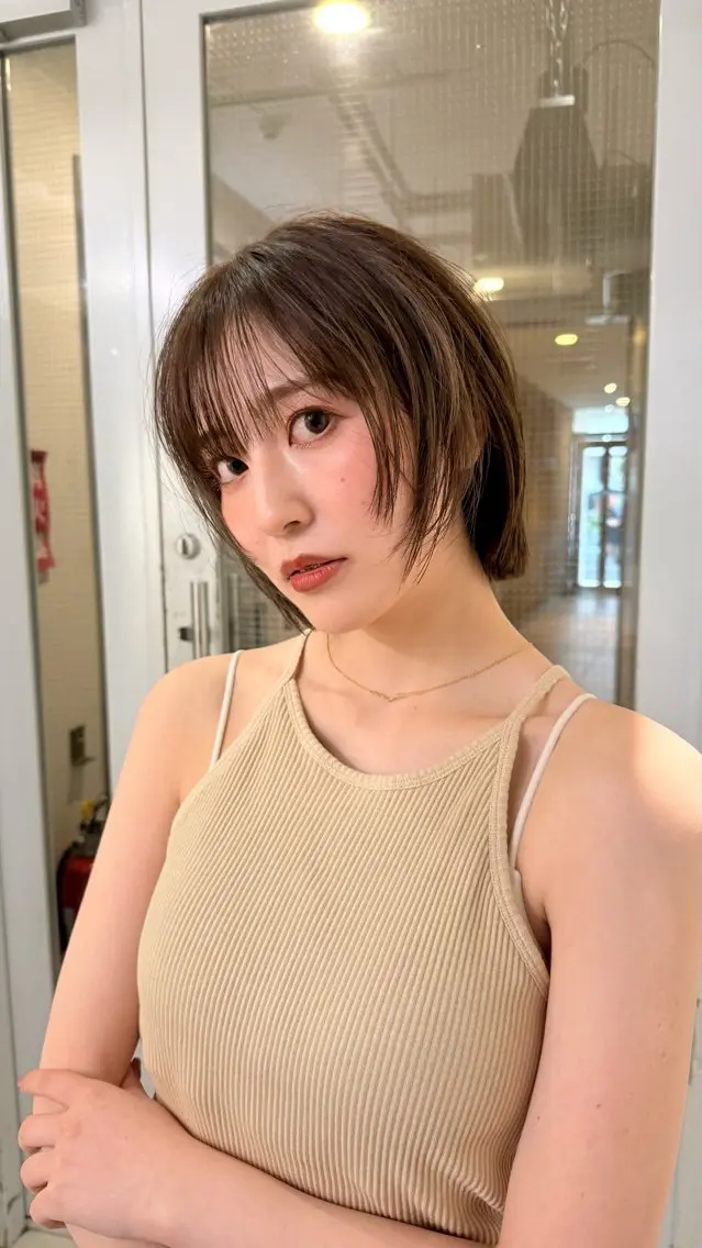 ショート ショートボブ ボブ ショートヘア カット 須藤　優真 切りっぱなしボブのヘアスタイル
