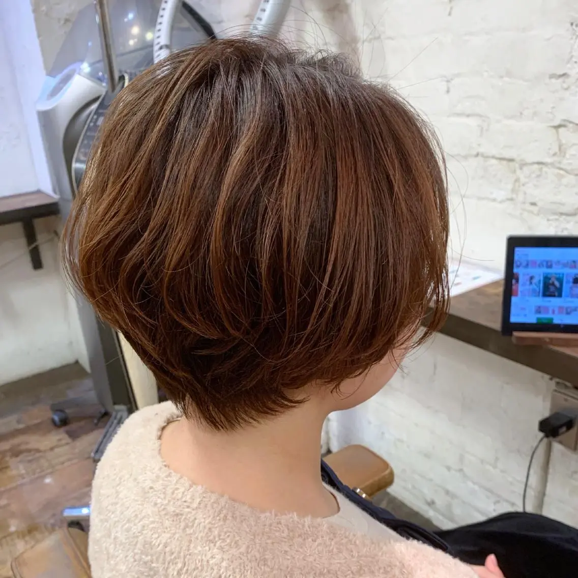 ショート パーマ ショートボブ ボブ ショートヘア 髪質改善 縮毛矯正/ レイヤー/銀座/本木のヘアスタイル