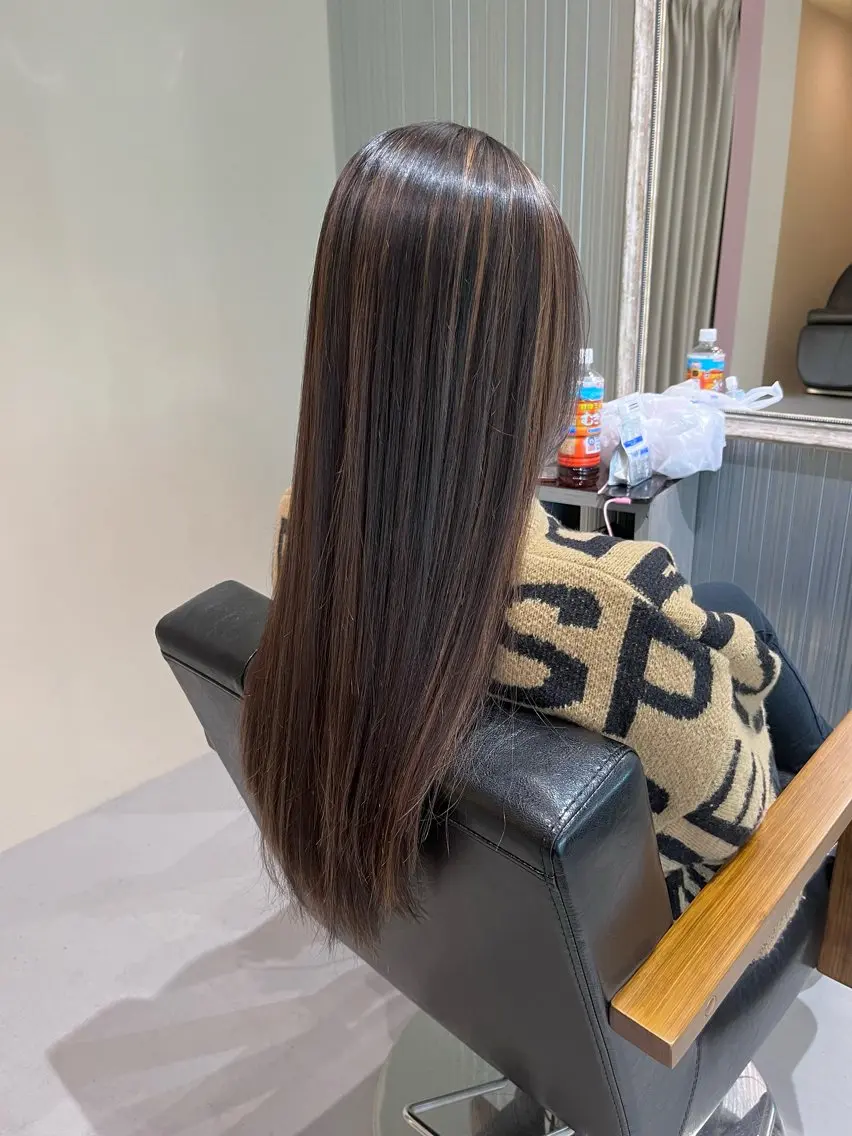 ロング カラー ベージュカラー ブリーチ ハイライトカラー ハイライト トリートメント カット ヘアカラー 髪質改善特化KIZU /艶髪研究（京都）のヘアスタイル