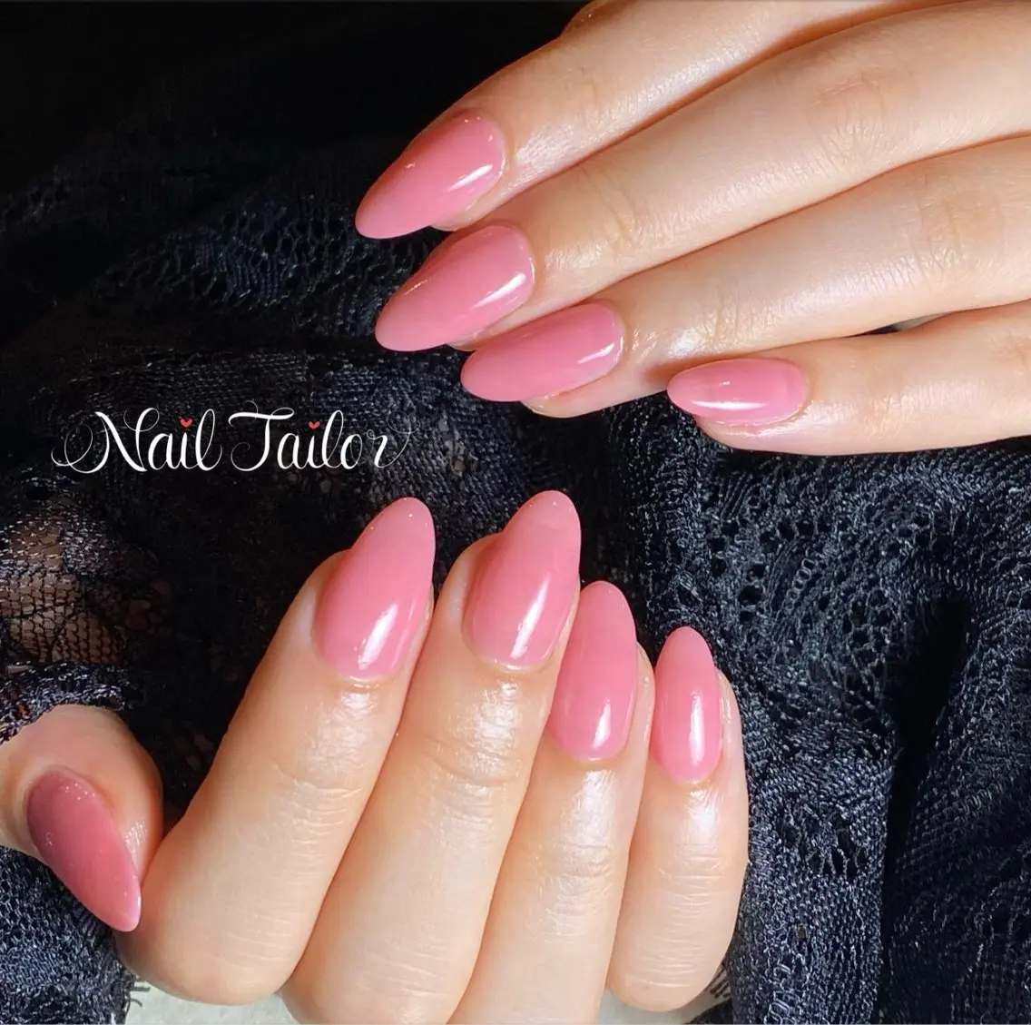 ネイル ジェルネイル ロングネイル オフィスネイル ワンカラーネイル ピンク NailTailor ネイルテイラーのネイルデザイン
