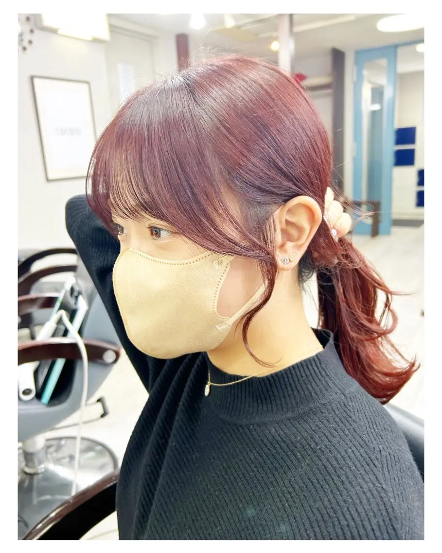 ミディアム カラー 顔周りカット ＊横浜駅＊ 金子 誠也のヘアスタイル