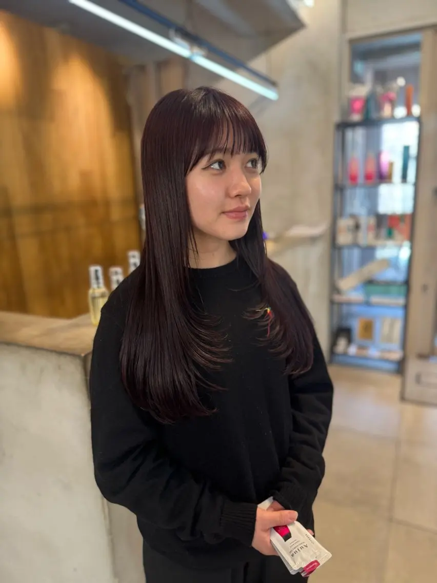 ロング カラー レッドカラー 似合わせカット カット ヘアカラー トリートメント Lomalia 🤍🫧/makoのヘアスタイル