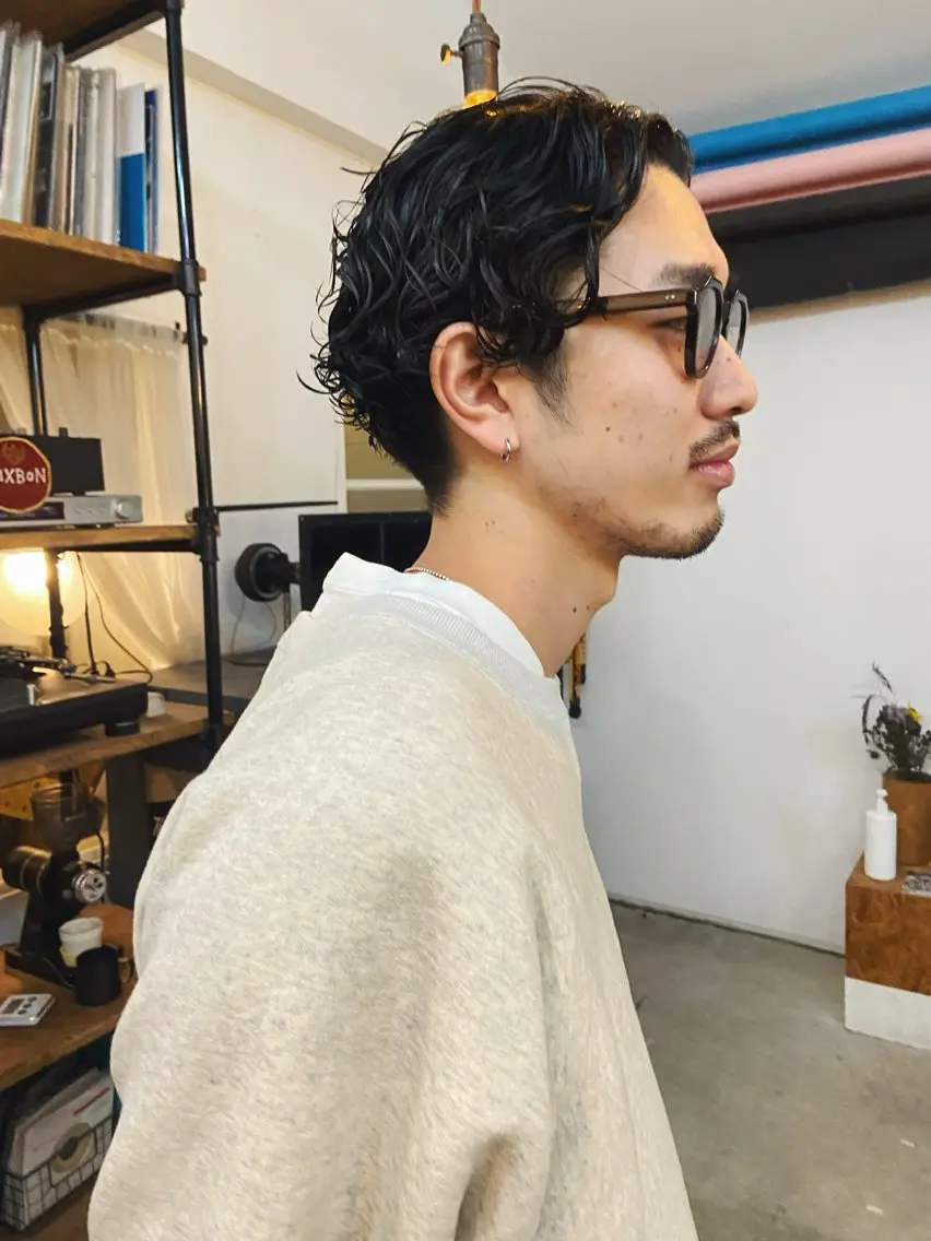 パーマ メンズ 波巻きパーマ ニュアンスパーマ カット パーマ メンズパーマ本町/ 心斎橋ナカムラヒロトのヘアスタイル