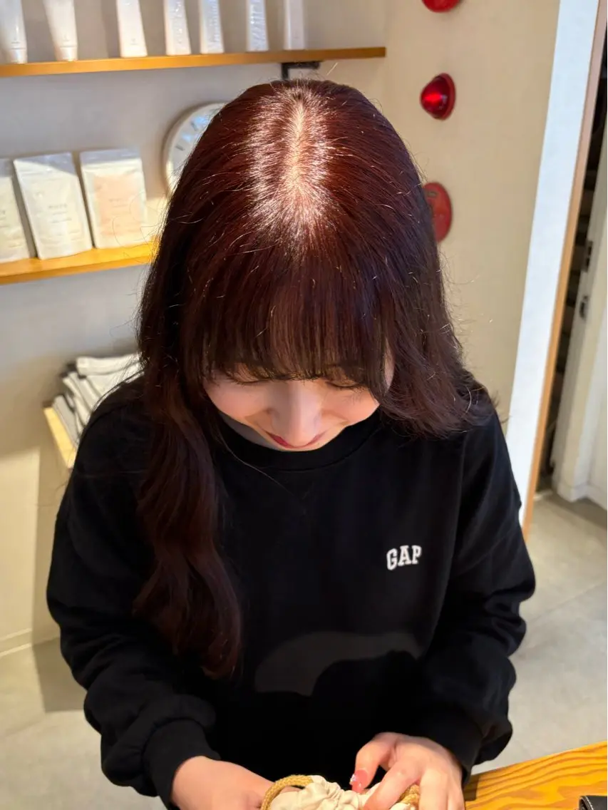 カラー ブリーチ ブリーチなしカラー レッドカラー ♡ Yui♡のヘアスタイル