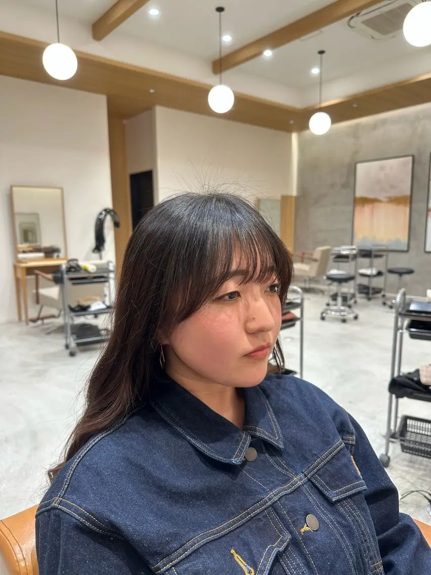 ロング 顔周りカット 出口 凜乃介のヘアスタイル