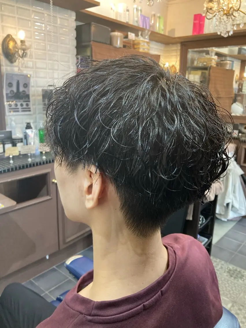 ショート パーマ メンズ メンズパーマ 波巻きパーマ ルピナス中田店長 山口大地のヘアスタイル