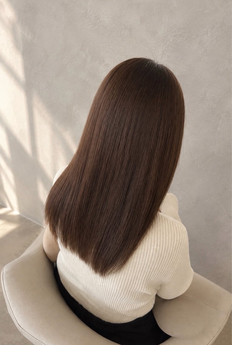 ロング カット 縮毛矯正 トリートメント 艶髪カラー/髪質改善 細貝 舞利のヘアスタイル