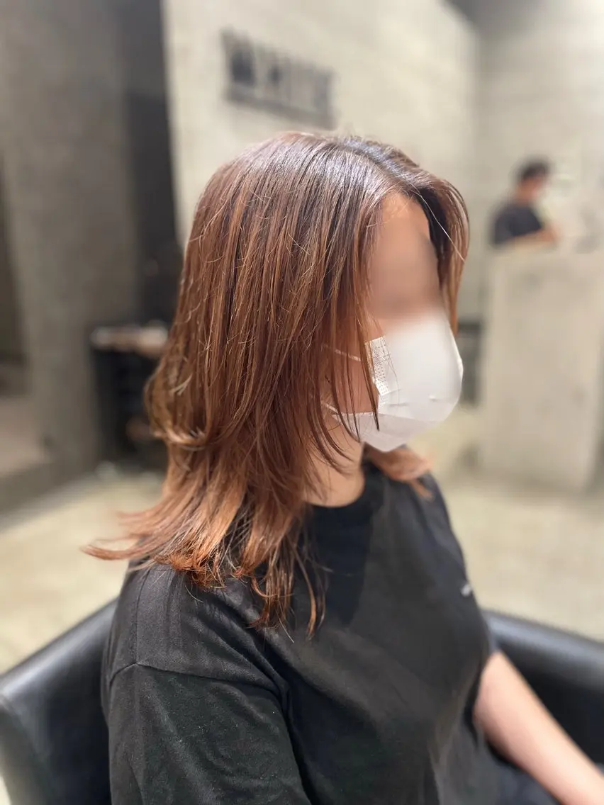 ミディアム ウルフカット カット _white鳳店/ TAKERUのヘアスタイル