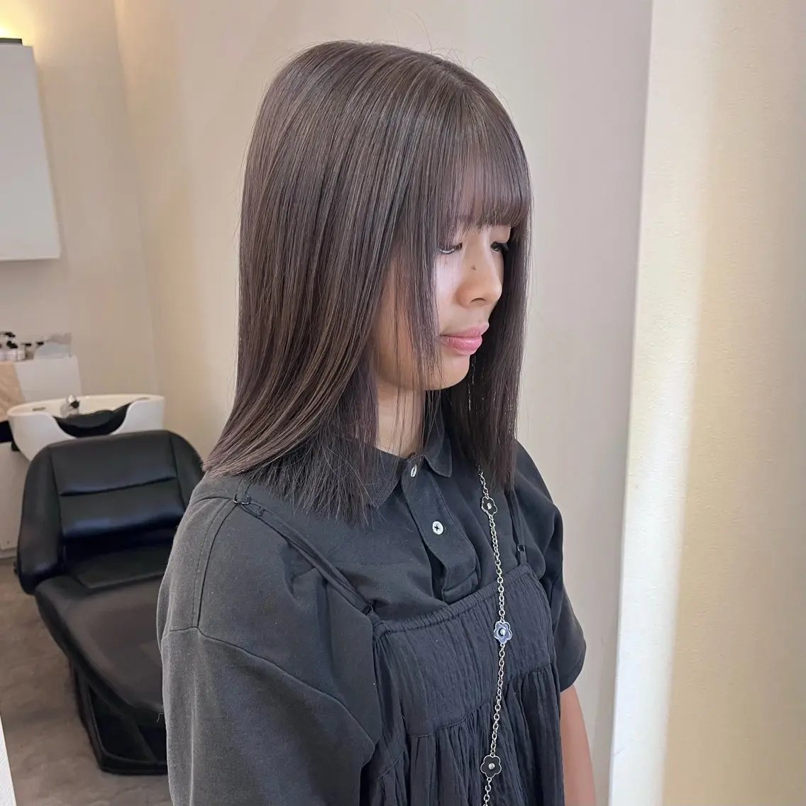 ミディアム カラー カット ヘアカラー トリートメント 梅田/髪質改善カラー ❄︎ mikiのヘアスタイル