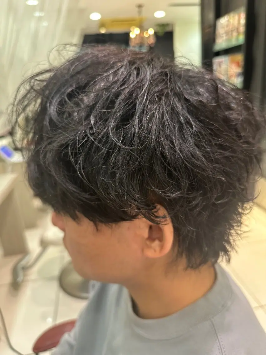 パーマ メンズ マッシュ メンズパーマ 刈り上げ カット パーマ ヘアセット 市川メンズパーマ/ 透明感カラーKaiのヘアスタイル