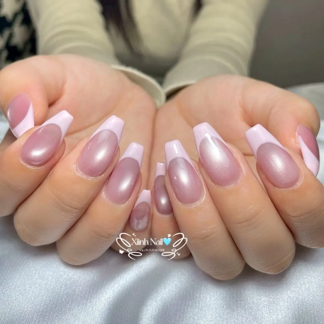 ネイル チークネイル 桜ネイル 長さ出し フットネイル ジェルネイル ハンドネイル XIINH NAIL SALONのネイルデザイン