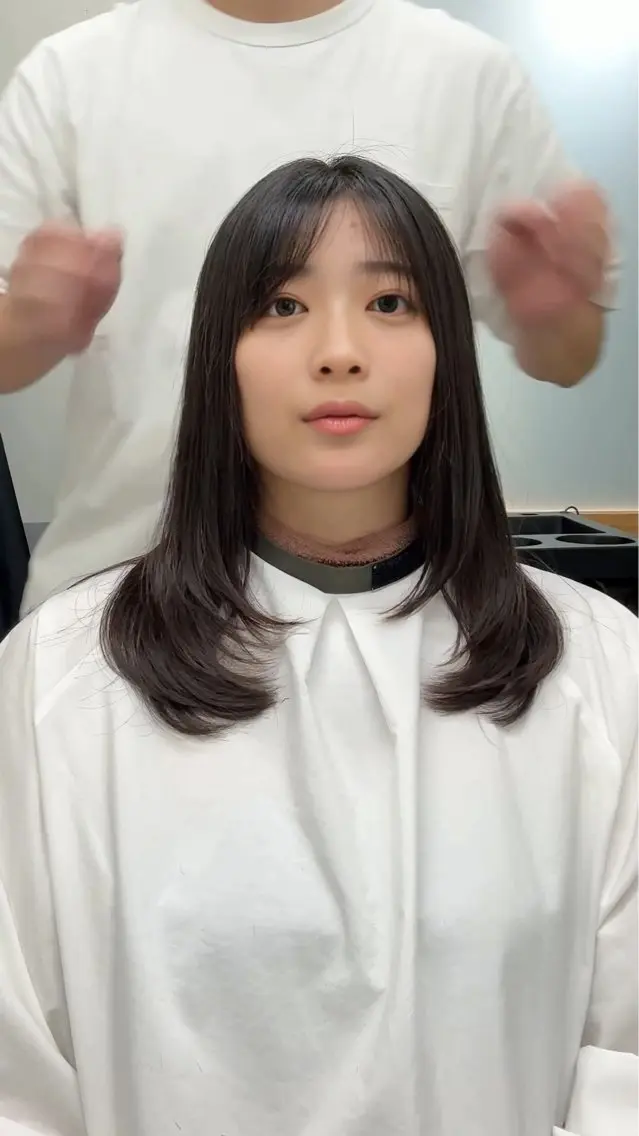 ロング カット 縮毛矯正 ひらやま りょういちのヘアスタイル