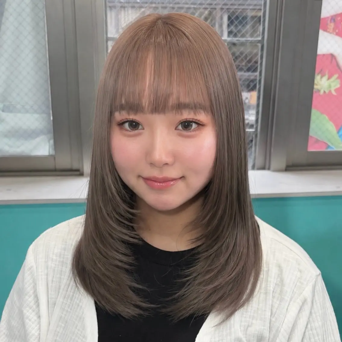 ミディアム カラー グレージュ ミルクティーグレージュ カット ヘアカラー トリートメント ヘッドスパ ヘアセット デザインカラー/ ボブ/Natsukiのヘアスタイル