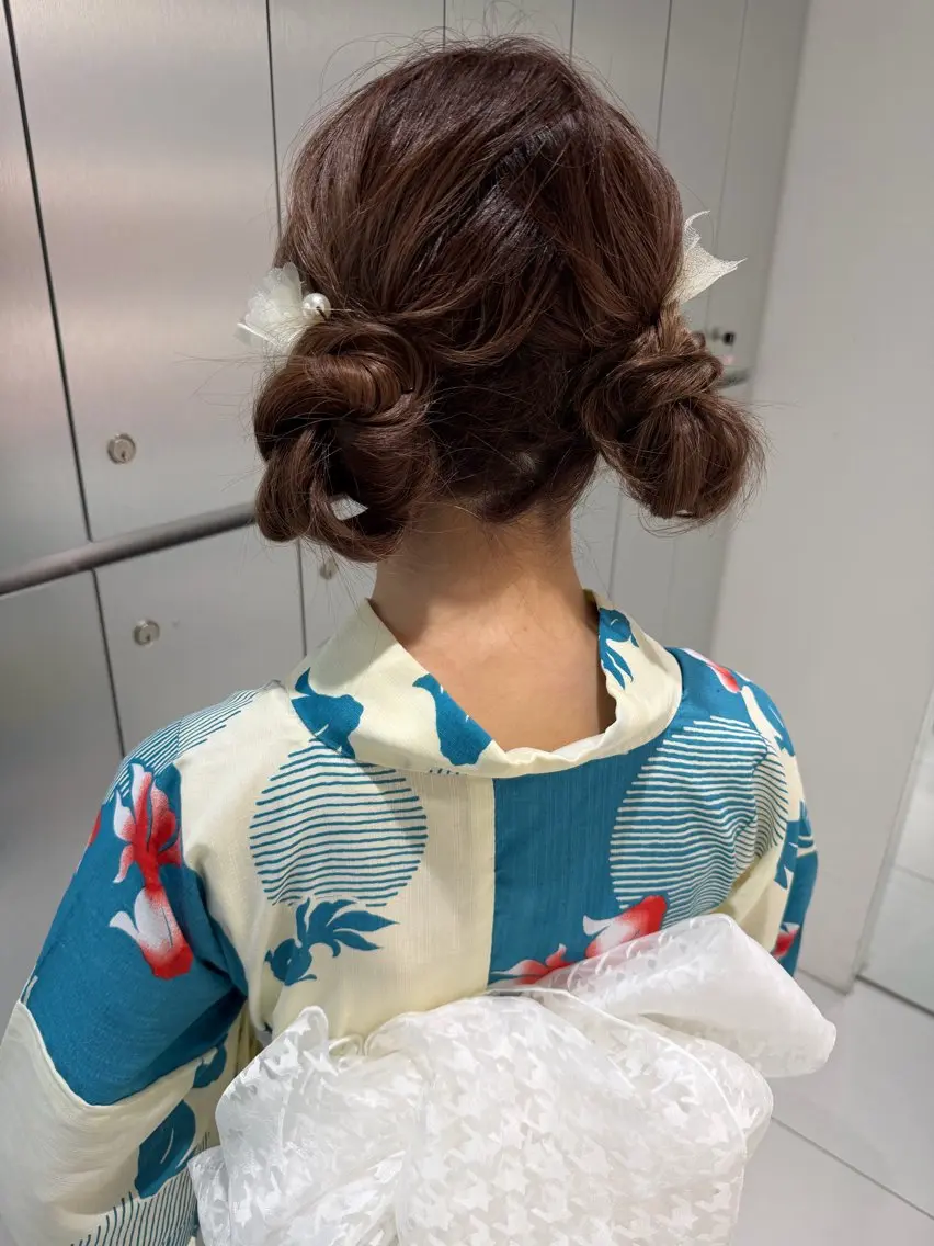 ヘアアレンジ 浴衣 着付け ヘアセット🎀耳つぼ 👂💎MONAMIのヘアスタイル