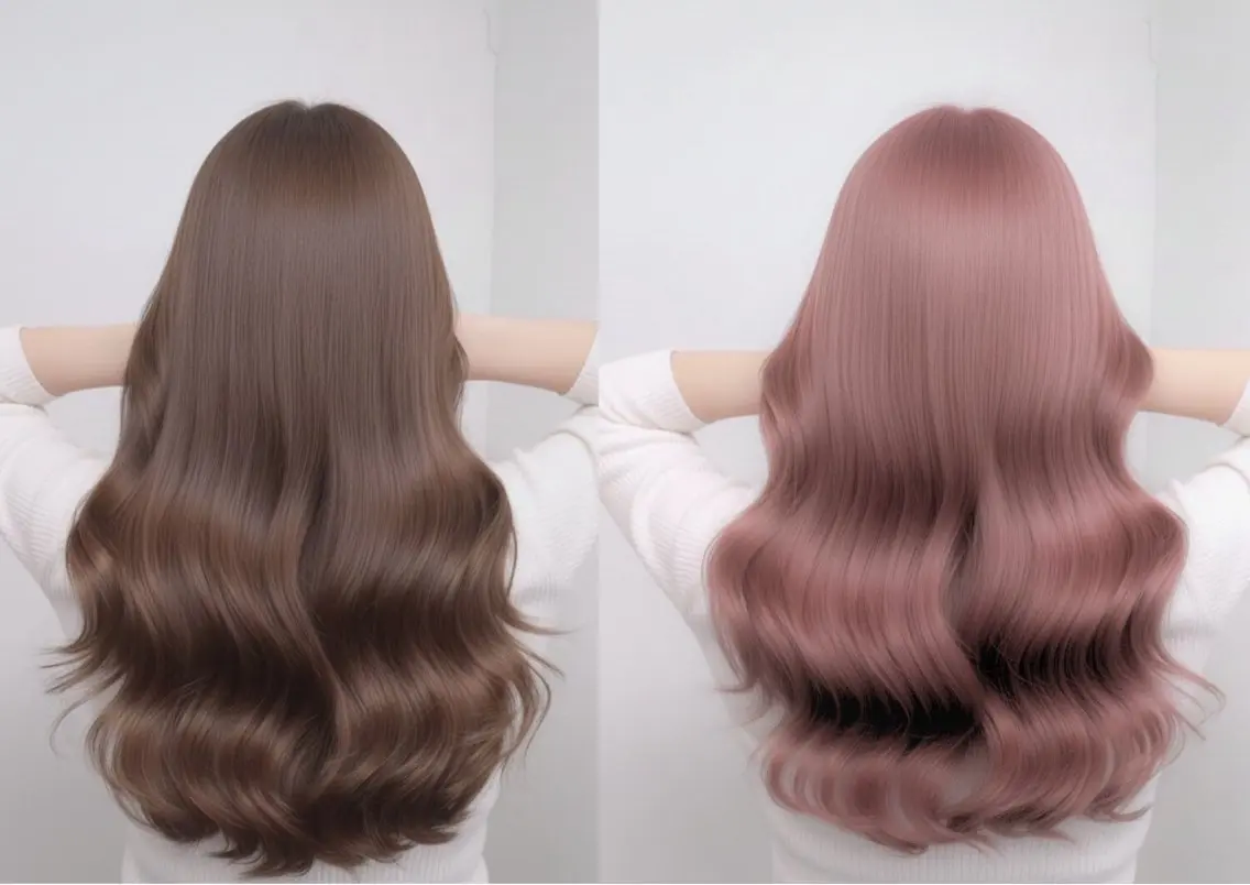 セミロング カラー ヘアアレンジ VIMhair天神店 縮毛矯正 ハイライトのヘアスタイル