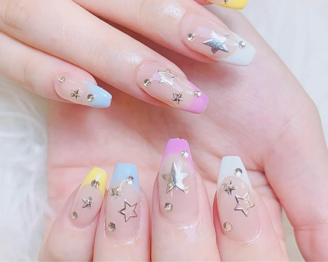 ネイル チークネイル 長さ出し フラッシュネイル フレンチネイル グラデーション ハンドネイル AN NAIL SALONのネイルデザイン