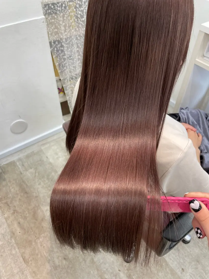 ロング カラー ヘアカラー トリートメント 韓国ヘア🤍髪質改善 🇰🇷AKANEのヘアスタイル