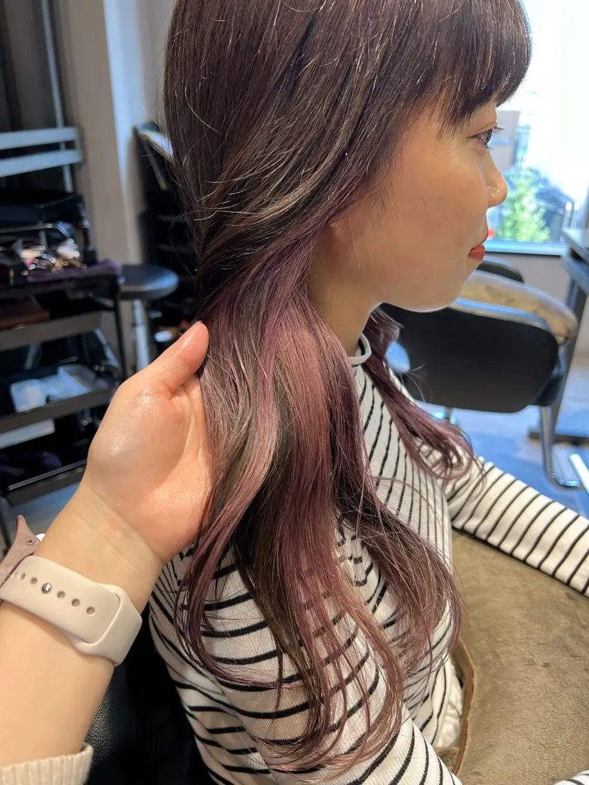 ロング カラー インナーカラー ヘアカラー トリートメント ヘッドスパ ✨髪質改善矯正× ブリーチ✨YU-KIのヘアスタイル