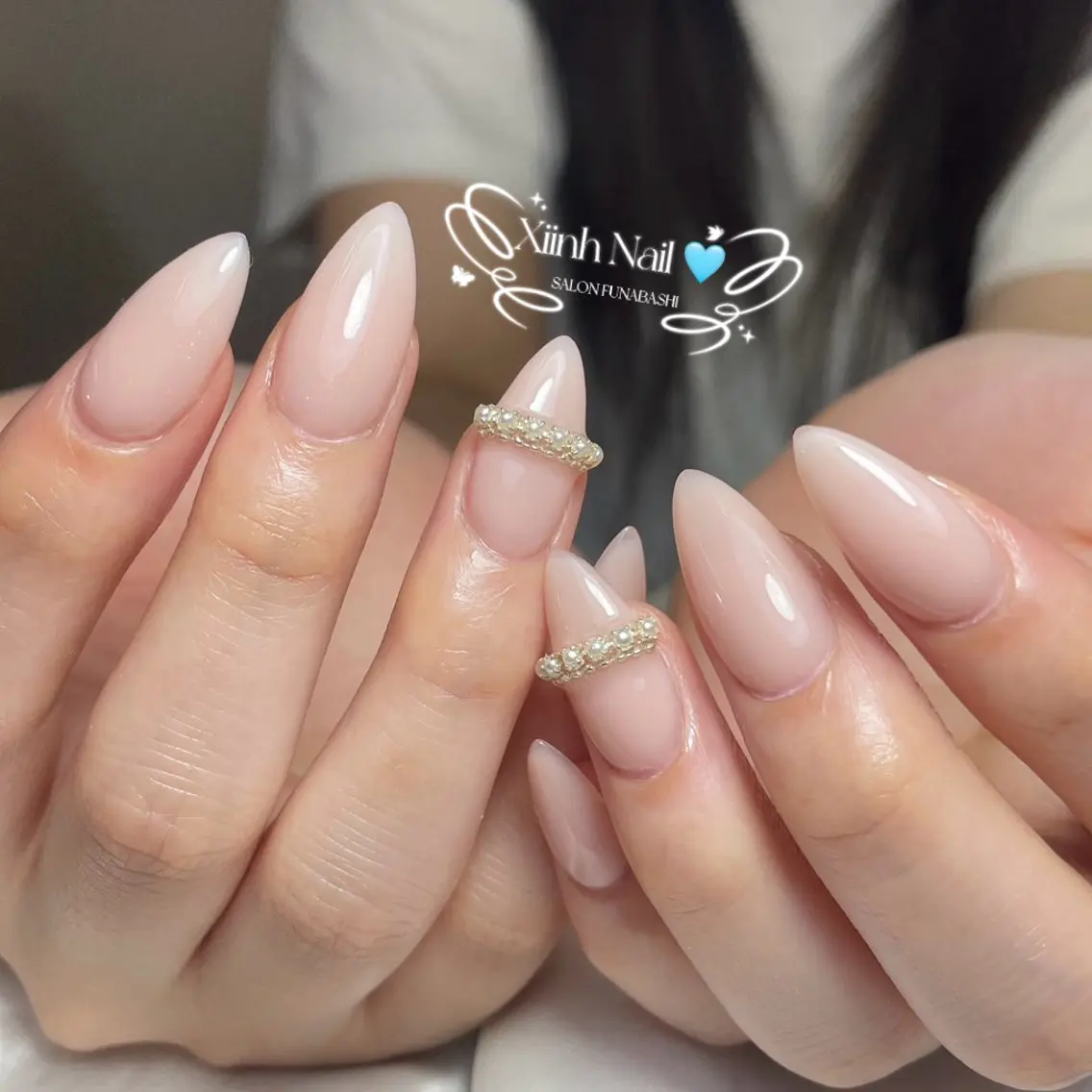 ネイル チークネイル 桜ネイル 長さ出し フットネイル ジェルネイル XIINH NAIL SALONのネイルデザイン