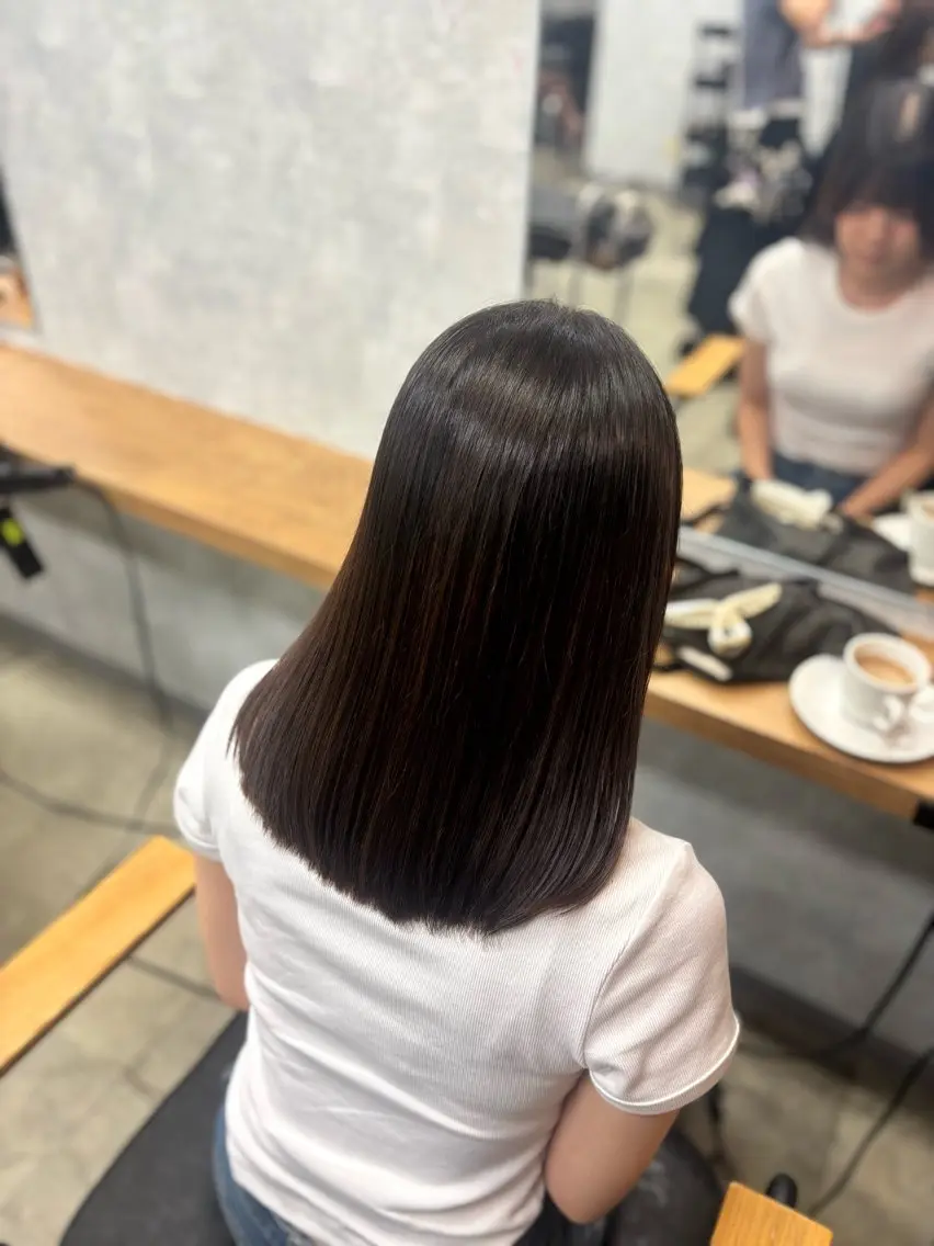ミディアム カット 縮毛矯正 Lutia新宿 ayane◝✩のヘアスタイル
