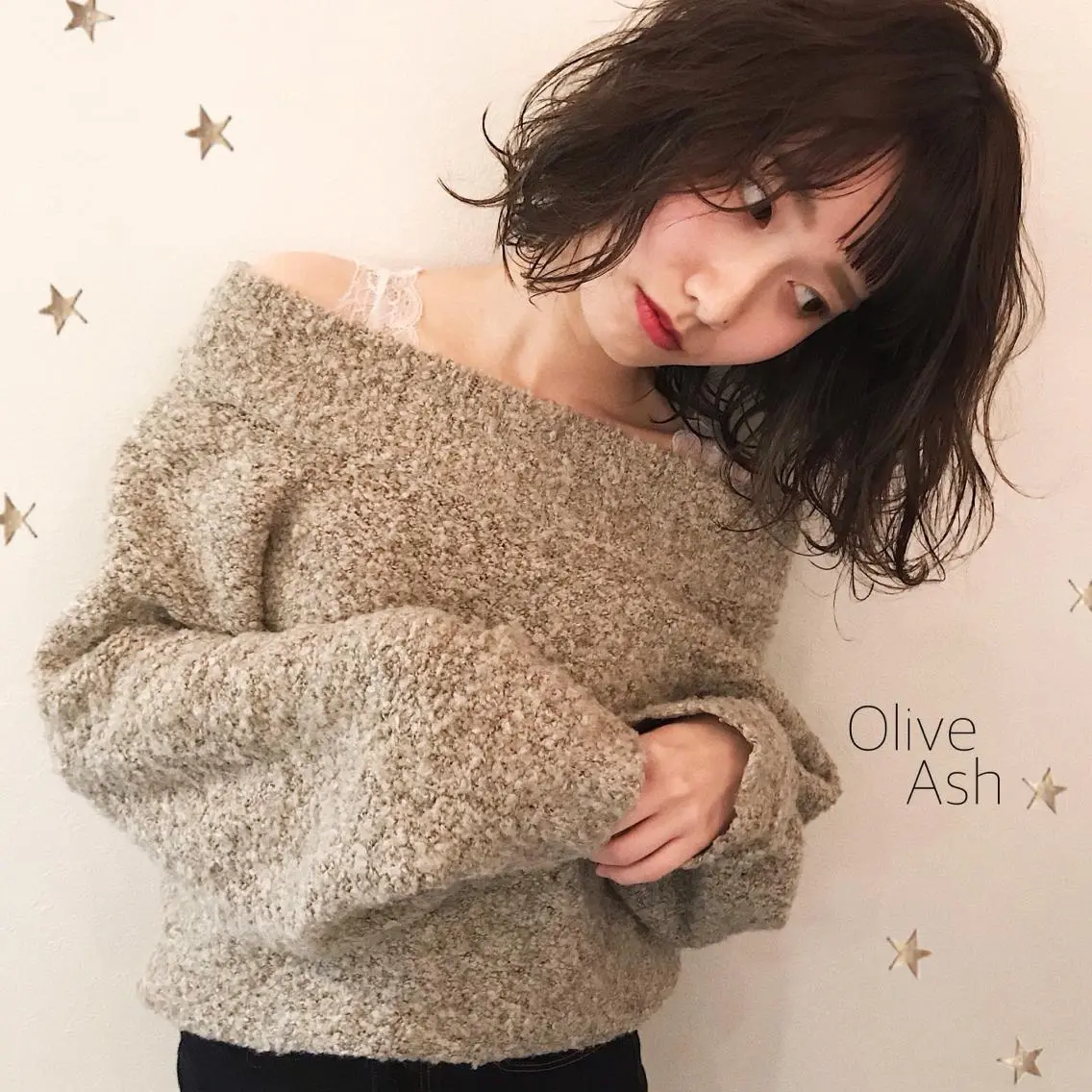 ミディアム カラー 市川 千夏のヘアスタイル