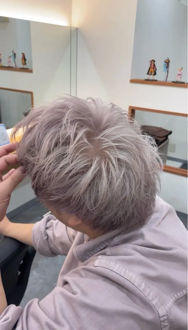 ショート カラー メンズ メンズハイトーン ハイトーンカラー 郡山/透明感カラー /馬場アンドレアのヘアスタイル