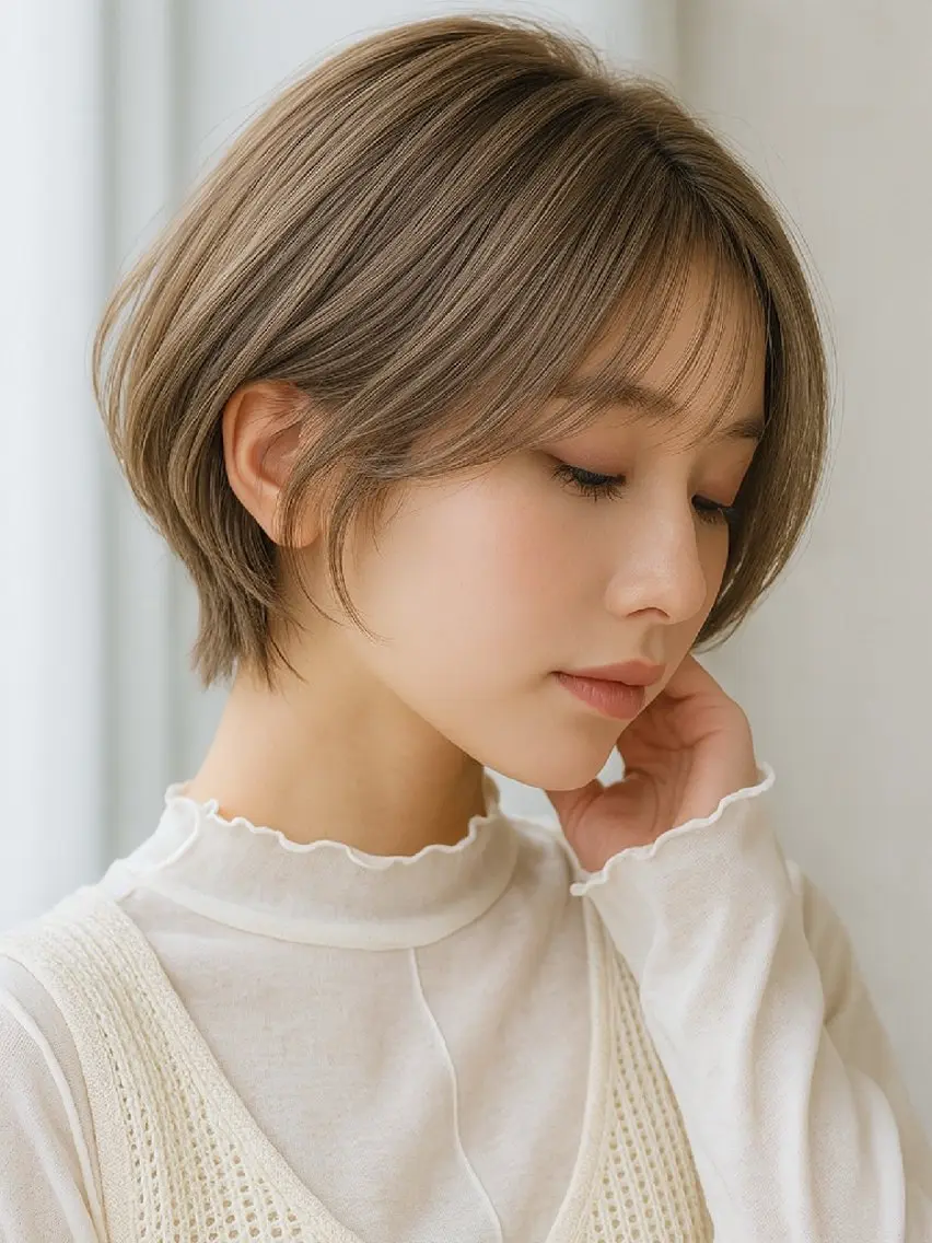 ショート ショートボブ ボブ ショートヘア カット トリートメント 小峯 瑞貴のヘアスタイル