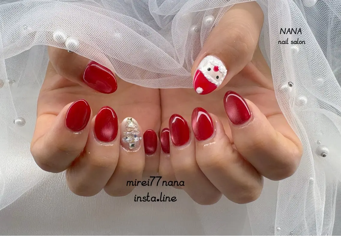 ネイル 冬ネイル クリスマス ハンドネイル NANA nail salonのネイルデザイン