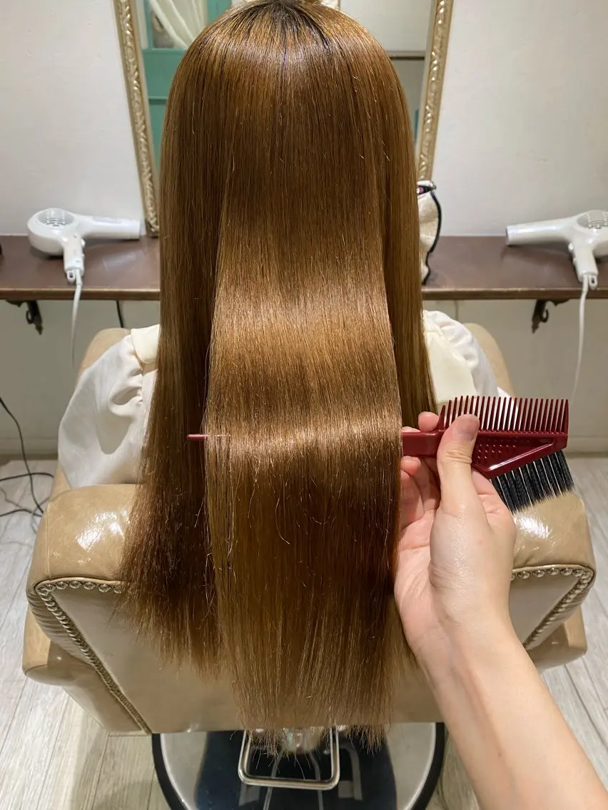 ロング 縮毛矯正 海音 心斎橋美容室のヘアスタイル
