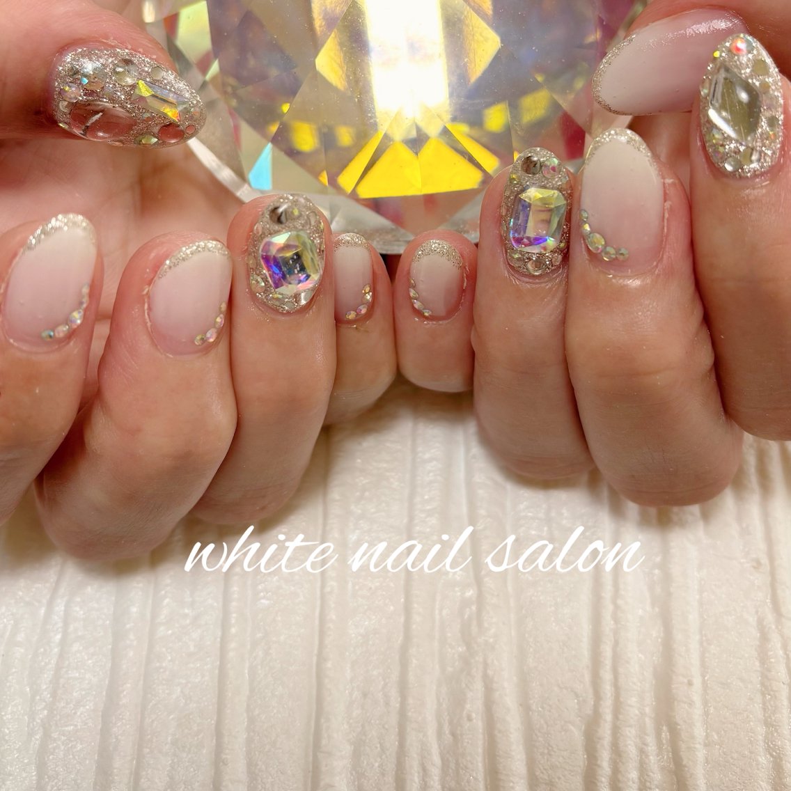 ネイル フットネイル ラメ(グリッター) 持ち込み ハンドネイル white nail salonのネイルデザイン