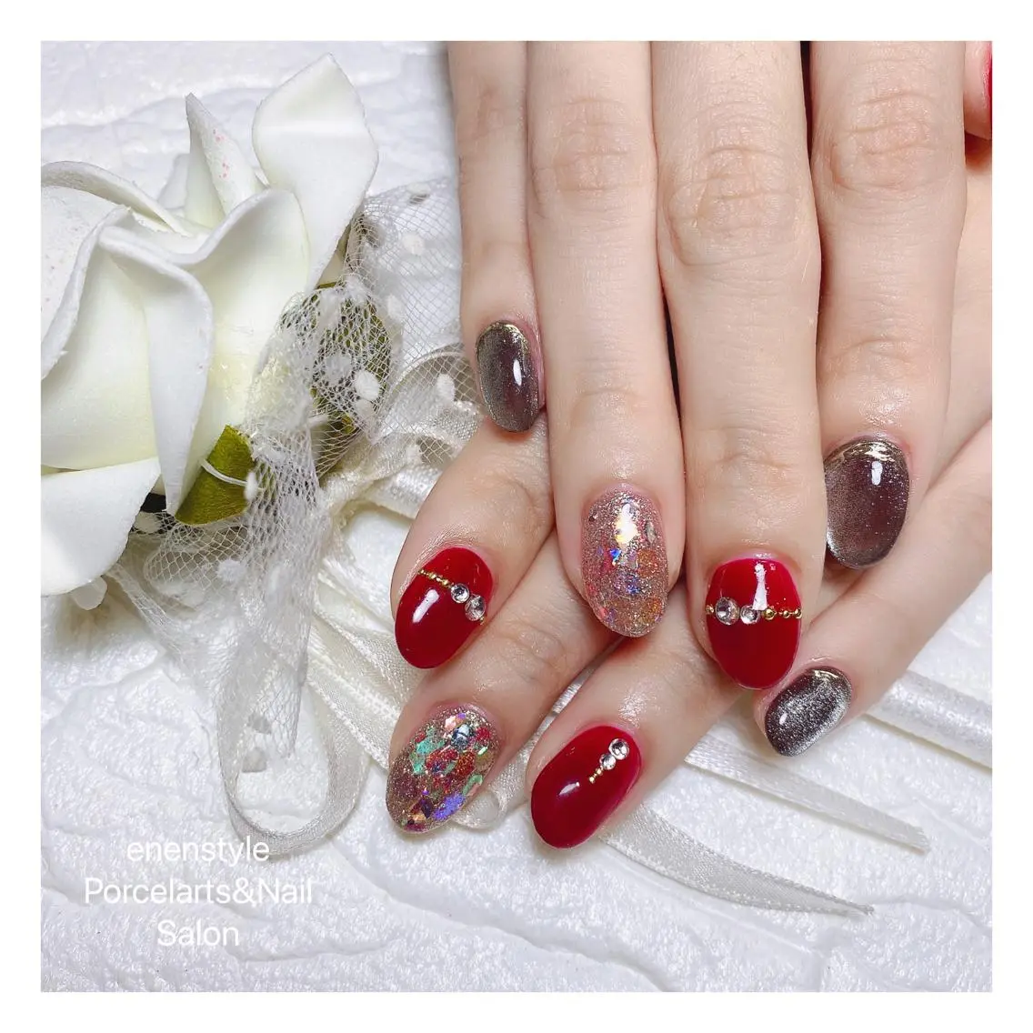 ショート ネイル ハンドネイル 🐾enen style 🐾のネイルデザイン